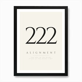 222 Angel Number Print Art Print