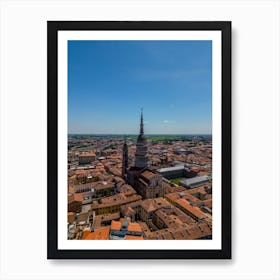 Church in Novara, Italy view from above Art Print