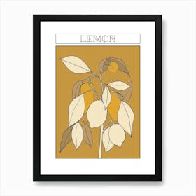 Lemon Tree Minimalistic Drawing 4 Poster Art Print