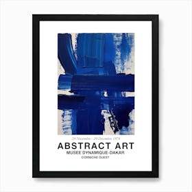 Blue Brush Strokes Abstract 5 Exhibition Poster Art Print