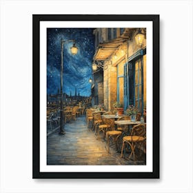 Default Cafe Terrace At Night Van Gogh Inspired Art Print Cat 0 Art Print