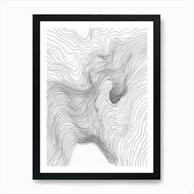 Line Drawing Of A Mountain Art Print