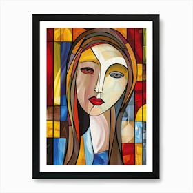 Stained Glass Of A Woman Art Print