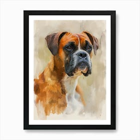 Boxer Watercolor Painting 2 Art Print