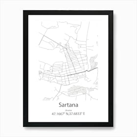 Sartana,Ukraine Minimalist Map Poster