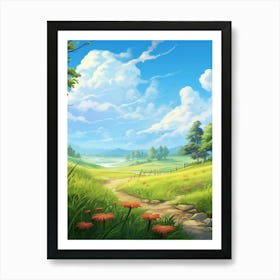 Grassland Cartoon 2 Art Print