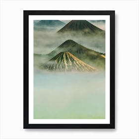 Bromo Tengger Semeru National Park Indonesia Water Colour Poster Art Print