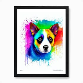 Rat Terrier Rainbow Oil Painting Dog Art Print