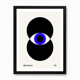Geometric Bauhaus Poster B&W 21 Art Print