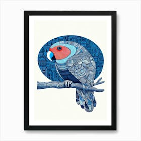 Blaze Parrot On A Branch Art Print