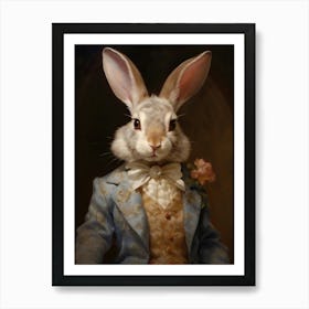 Victorian Animal Portrait, Dressed Animal Prints, Royal Rabbit Poster, Altered Art Print, Renaissance Animal Portrait, Farmhouse Decor Affiche