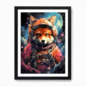 Fox In Space 2 Art Print