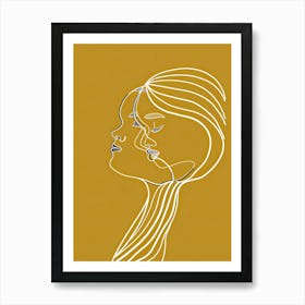 Abstract Women Yellow Faces 2 Art Print