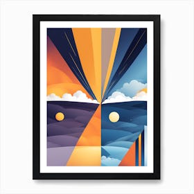 DAY AND NIGHT VECTOR ART 5 Art Print