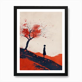 Woman Under A Tree, Minimalism Art Print