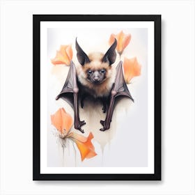 Indian Flying Fox Vintage Illustration 3 Art Print