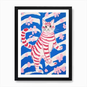 Striped Cat 5 Art Print