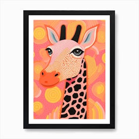 Abstract Giraffe Yellow & Pink Pattern 2 Póster