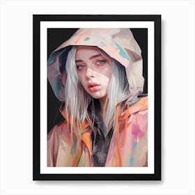 Billie Eilish Pastel Fashion Portrait 3 Art Print