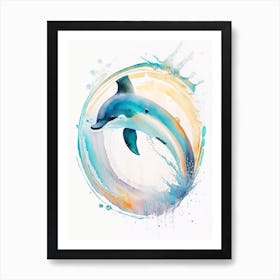 Spinner Dolphin Storybook Watercolour  (2) Art Print