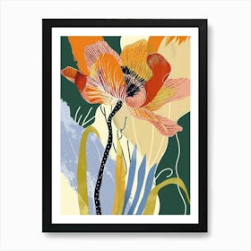 Colourful Flower Illustration Poppy 4 Art Print