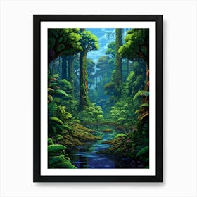 Daintree Rainforest Pixel Art 2 Art Print