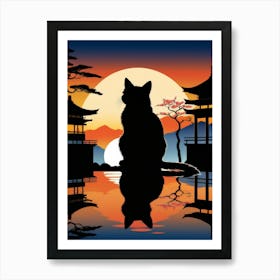 Japan Cat Art 8 Art Print