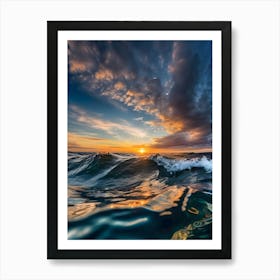 Sunset In The Ocean-Reimagined 3 Art Print