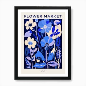 Blue Flower Market Poster Lily 1 Art Print