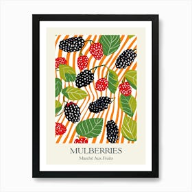 Marche Aux Fruits Mulberries Fruit Summer Illustration 3 Art Print