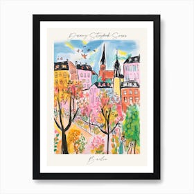 Poster Of Berlin, Dreamy Storybook Illustration 4 Art Print