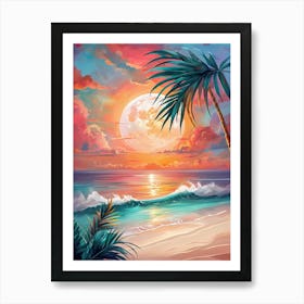 Sunset On The Beach 13 Art Print