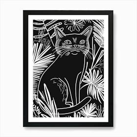 Cheetoh Cat Minimalist Illustration 1 Art Print