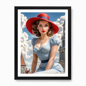 Lady In A Red Hat Art Print