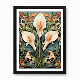 Default Stylized Colorful Design Of Arum Lilies In Art Nouveau 1 Art Print