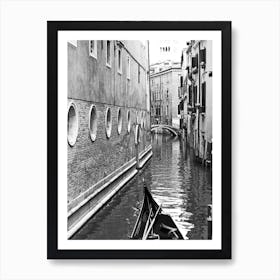 Venice Canal Bw Art Print