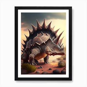 Ankylosaurus Illustration Dinosaur Art Print