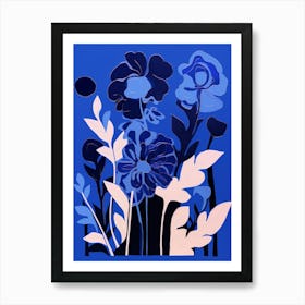 Blue Flower Illustration Hyacinth 1 Art Print