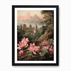 Azalea Flower Victorian Style 2 Art Print