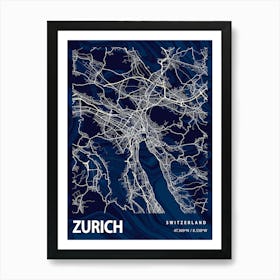 Zurich Crocus Marble Map Art Print