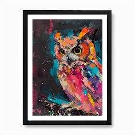 Kitsch Colourful Owl Collage 1 Poster