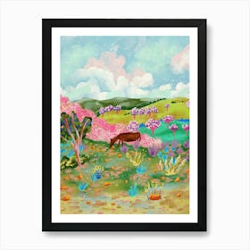 Cows In Bloom Art Print