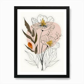 Minimalist Flower Line Art 13 Art Print