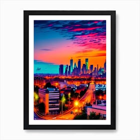 Philadelphia Skyline At Sunset Art Print