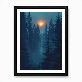 Sunrise In The Forest Art Print