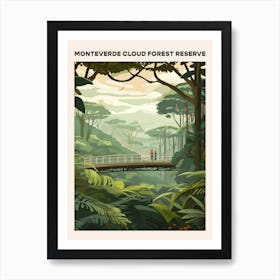 Monteverde Cloud Forest Reserve Midcentury Travel Poster Art Print