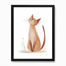 Oriental Shorthair Cat Clipart Illustration 1 Art Print