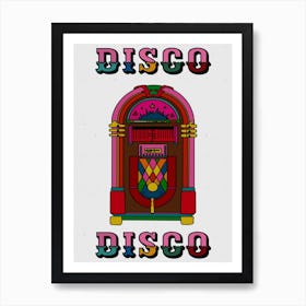 Disco Retro Jukebox Art Print