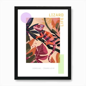Senegal Chameleon Modern Abstract Illustration 3 Poster Art Print
