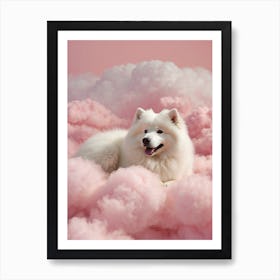 Samoyed In Clouds Art Print